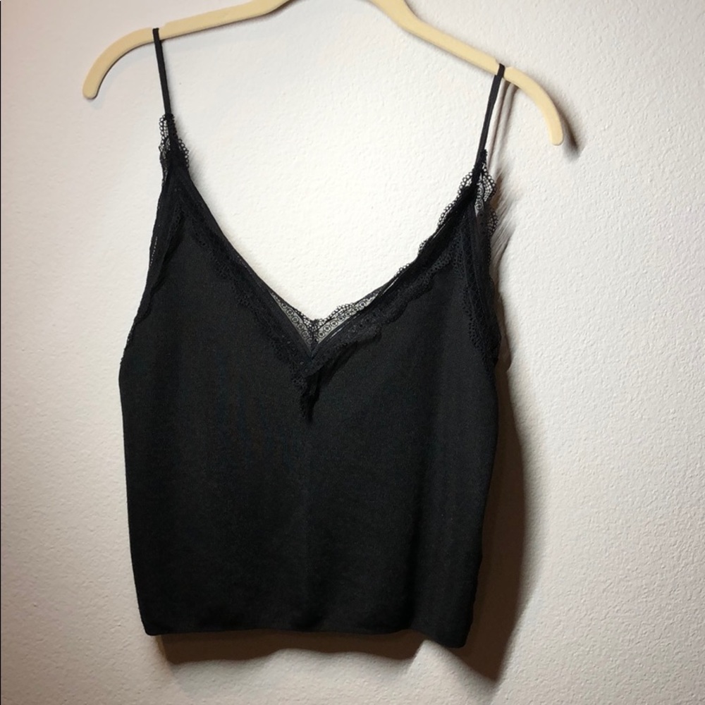 Zara knit/lace cami. Color: black size: S